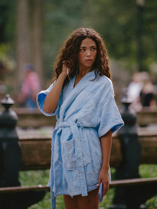 Blue cotton Beach & Bathrobe