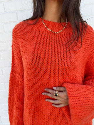 Desiree oversized merino wool jumper - Orange