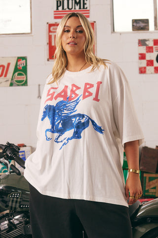 Sabbi - The very oversized rhinestone tee - Marshmallow