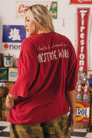 Sabbi - The very oversized rhinestone tee - Red