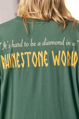 Sabbi - The very oversized rhinestone tee - Khaki