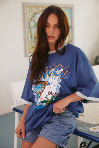 The very oversized love notes tee Greece - Navy blue