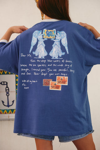 The very oversized love notes tee Greece - Navy blue