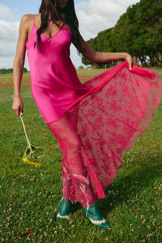 The Lace Maxi Dress - Pink