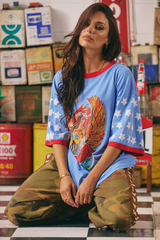 The very oversized dream big Brenda tee - Periwinkle