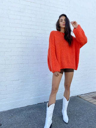 Desiree oversized merino wool jumper - Orange