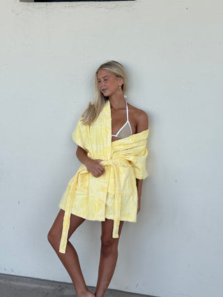 Yellow cotton Beach & Bathrobe