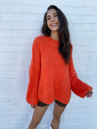 Desiree oversized merino wool jumper - Orange