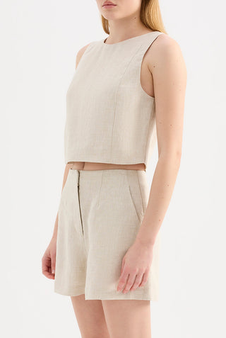 Marli Linen short - Natural