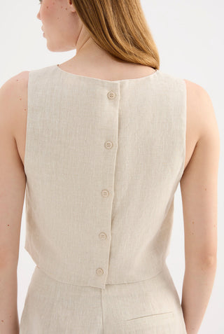 Marli Linen top - Natural