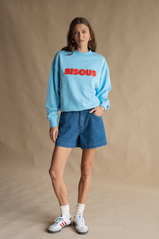 Bisous Sweatshirt - Ice blue