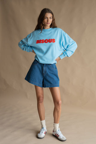 Bisous Sweatshirt - Ice blue