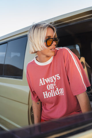 Always on Holiday Relaxed tshirt - Faded red