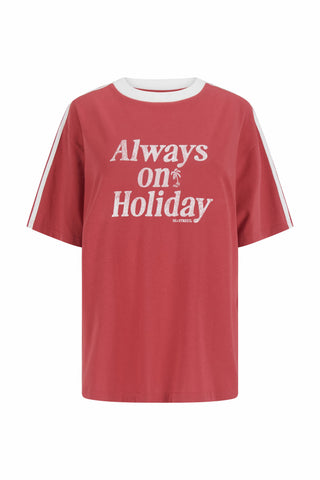 Always on Holiday Relaxed tshirt - Faded red