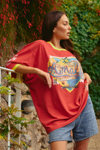 The very oversized love notes tee Amalfi - Red