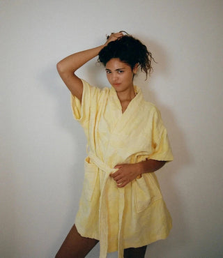 Yellow cotton Beach & Bathrobe