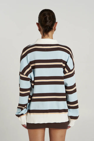 Summi Summi Stripe L/S Polo - Aperol Stripe