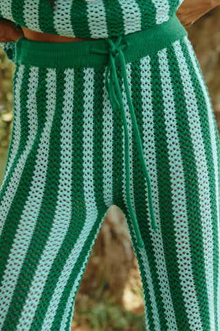 The Knit Stripe Beach pants - Green