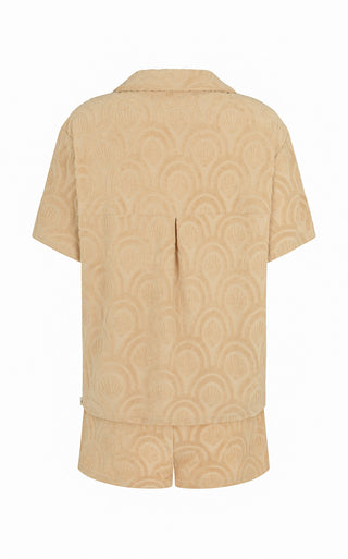 Araminta James- Marrakesh tile terry shirt set - Macadamia