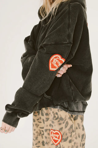 Sorry Mom Hoodie - Faded Black
