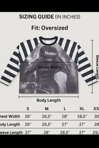 Mother Racing striped mesh tee