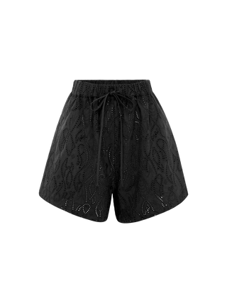 Soleil Soleil - Abbey shorts- Fin black broderie anglaise