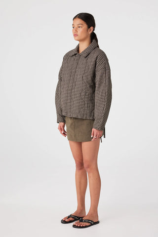 Matteo Jacket - Espresso check