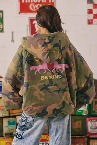 The Be Kind Bomber Jacket -Camo