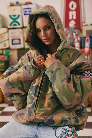 The Be Kind Bomber Jacket -Camo