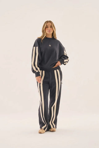 AJ Logo stripe trackpant - Washed black