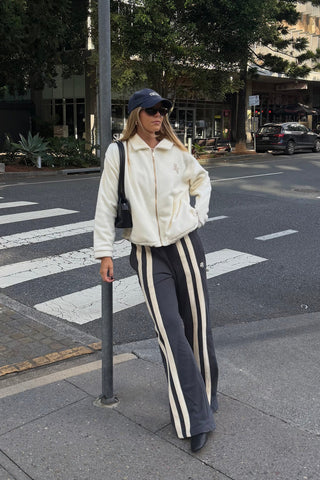 AJ Logo stripe trackpant - Washed black