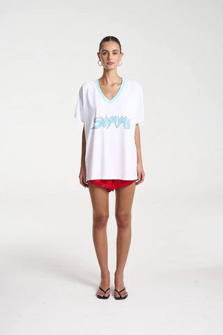 Summi Tee - White Aqua