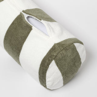 Inflatable beach pillow - Olive stripe