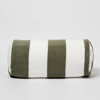 Inflatable beach pillow - Olive stripe