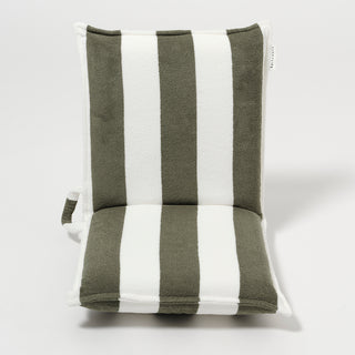 Terry Travel Lounger - Olive stripe