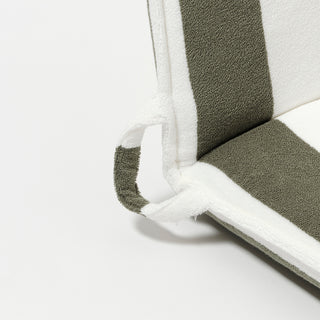 Terry Travel Lounger - Olive stripe