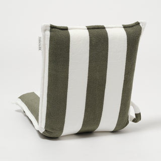 Terry Travel Lounger - Olive stripe