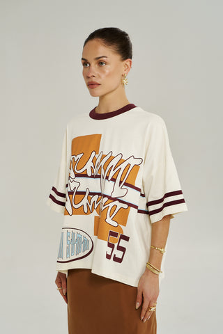 Bordeaux 55 Tee -White