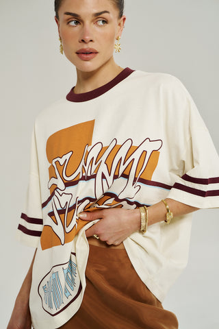 Bordeaux 55 Tee -White