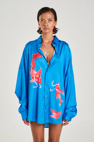 L/S Oversized shirt- Koi