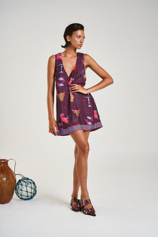V Neck Shift dress- Zodiac