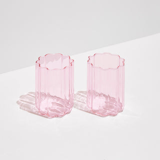 Fazeek - Wave glass - Pink - Set of two