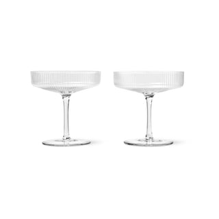 Ferm Living - Ripple champagne saucer - Set of 2 - Glass