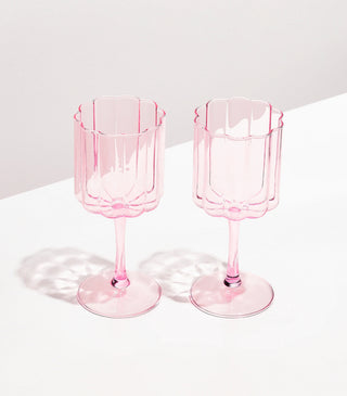 Fazeek - Wave wine glass - Pink - Set of two