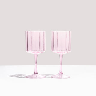 Fazeek - Wave wine glass - Pink - Set of two